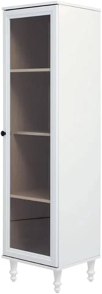 Cristaleira Estante Para Livros Ditália 1 Porta Vidro E-963 Cor:branco