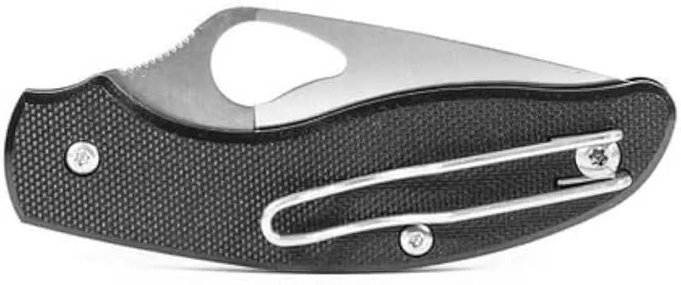 AVB Canivete Everyday Carry Flat, Lâmina em Aço Inox 8Cr14Mov, 16 cm Aberto, Empunhadura G10, Preto e Prata