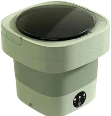 Máquina de Lavar Portátil, Mini Lavadora com Capacidade de 6,5L com 3 Modos de Limpeza Profunda Lavagem semi-automática, Dobrável com Secagem Suave para Meias, Roupas Íntimas (VERDE)