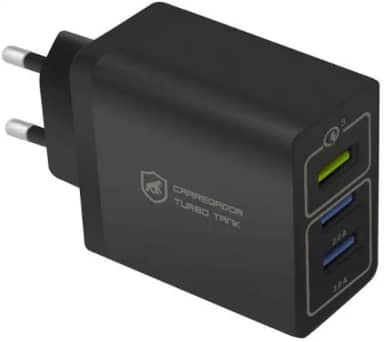 Gshield Carregador de Parede Universal Turbo Triplo 3 Portas USB A, Potência de até 18W Fast Charge e Qualcomm 3.0 (Preto)
