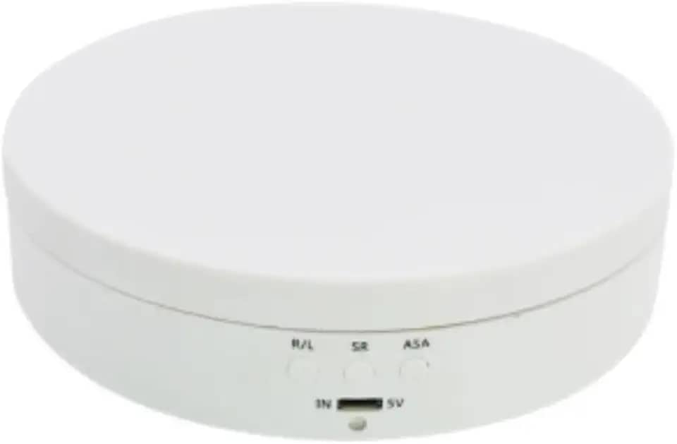 Suporte Expositor Giratorio Eletrico Para Vitrine Produtos E Foto Branco