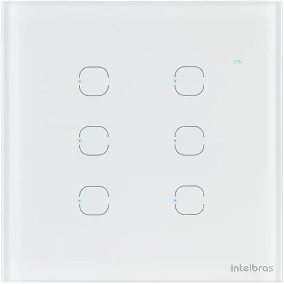 Intelbras, EWS 1006, Interruptor Touch Smart Wi-Fi com 6 teclas, Branco