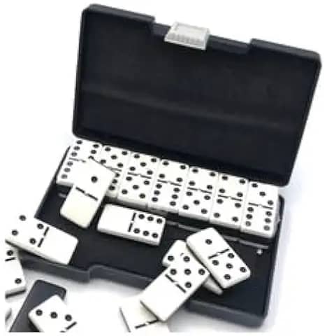 Dominó Profissional, Preto e Branco, 12mm de Espessura, Peças Grandes