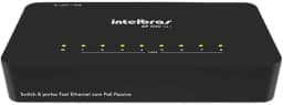 Switch 8 Portas Fast Ethernet SF 800 Q+ Preto Intelbras