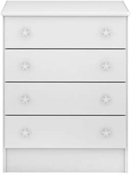 Cômoda Infantil Com 4 Gavetas Doce Sonho Branco