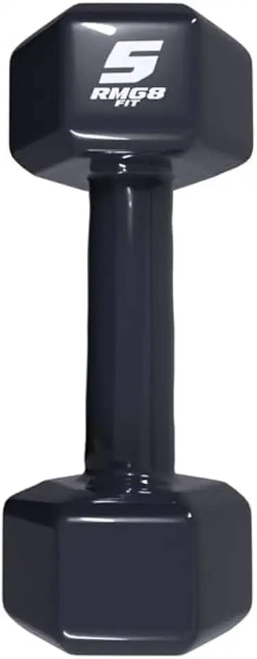 Rmg8 Fit - HALTER 5KG EMBORRACHADO SEXTAVADO PRETO