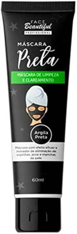 Máscara Facial de Argila Preta 60 ml, Face Beautiful