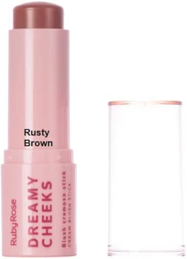 Ruby Rose, Blush Cremoso Stick Bastão Dreamy Cheeks Ruby Rose Rusty Brown