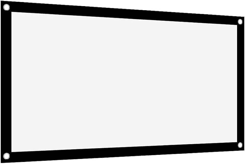 Tela de projetor de 100 polegadas, tela de projetor lavável 4k hd 16:9, tela widescreen dobrável e sem rugas