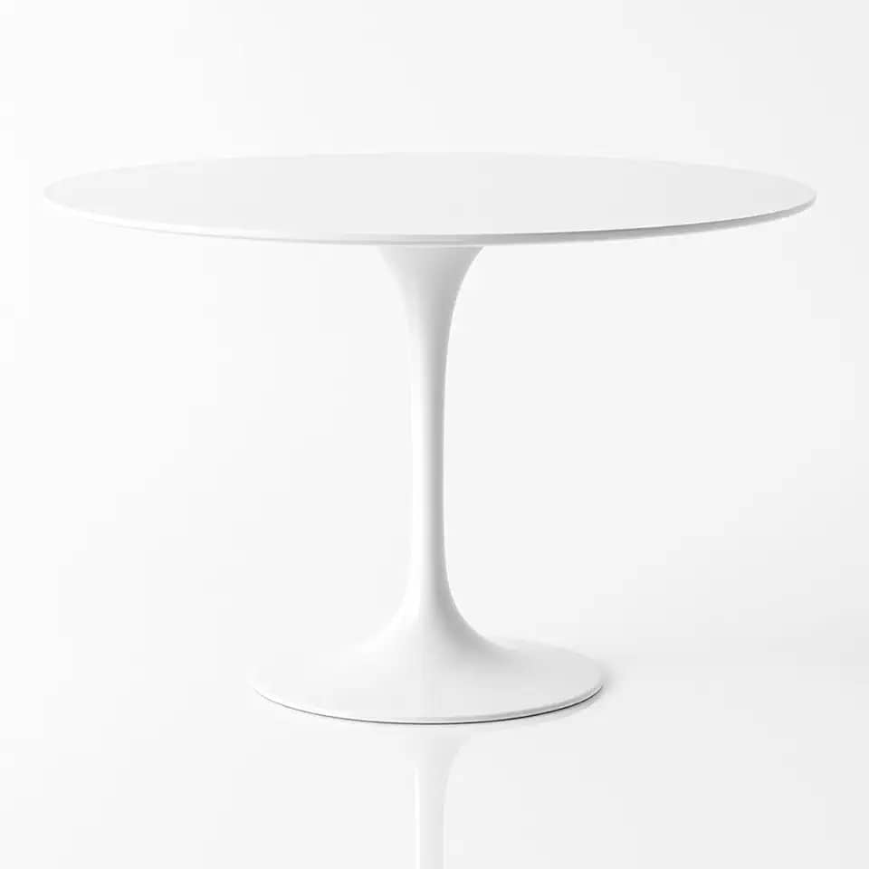 Mesa de Jantar Saarinen Redonda 100 cm Tampo e Base Laca Branca