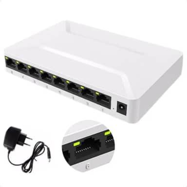 Switch Gigabit De Mesa Com 8 Portas 10/100/1000 mbps Plug And Play Bivolt