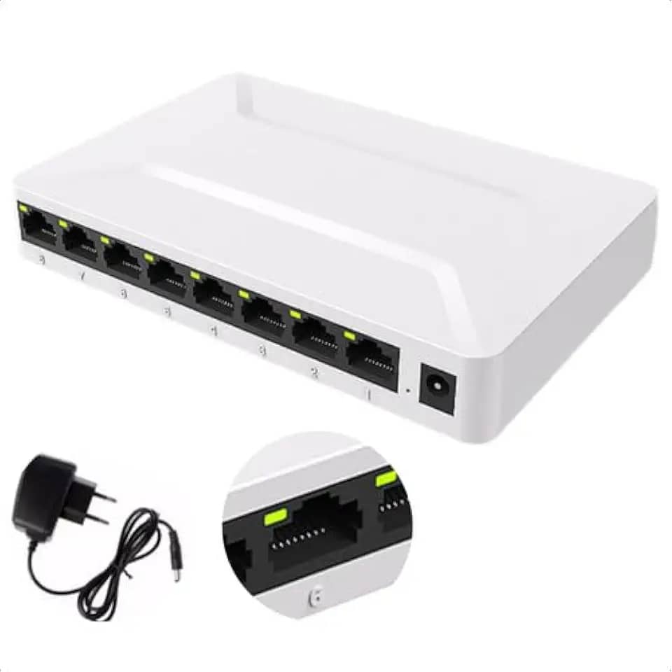 Switch Gigabit De Mesa Com 8 Portas 10/100/1000 mbps Plug And Play Bivolt