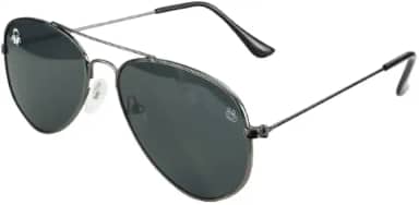 Óculos Sol Infantil Preto Proteção UV Menino Aviador + Case Praia Social Verão Criança Qualidade Premium