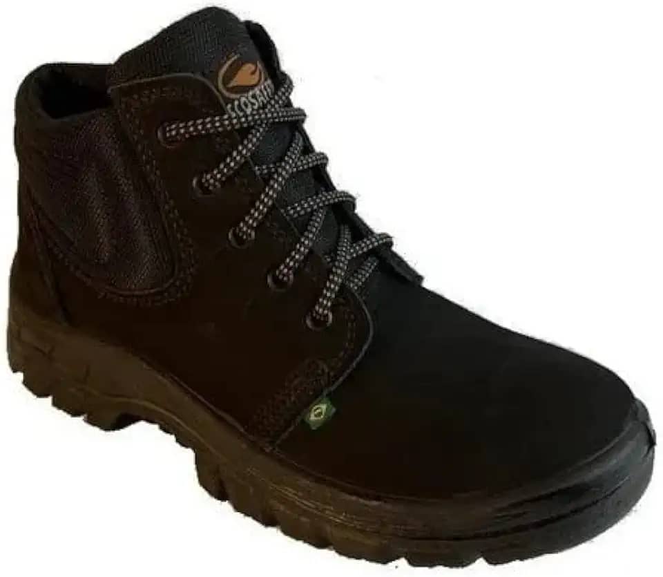 BOTA DE SEGURANÇA ECOSAFETY PS136-AB BICO DE AÇO COURO NOBUCK PRETO C.A 8796 Tamanho:42