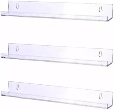 4 Prateleiras De Acrilico Invisível Livros 60cm