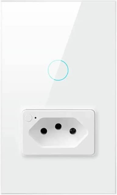 Interruptor Tomada Wi-Fi Touch Inteligente 1 Botão NovaDigital IT-WK-02-1C