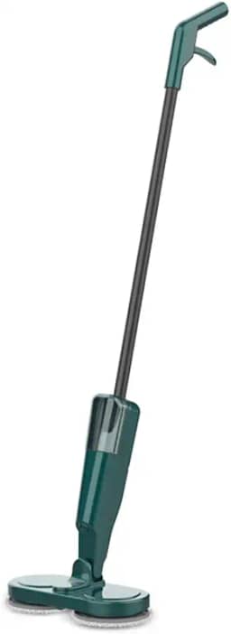 Limpador de piso elétrico sem fio, esfregão giratório elétrico com tanque de água e spray, 60 minutos de corrida, potente máquina de limpeza de piso elétrico de madeira para piso duro, azulejo (verde)
