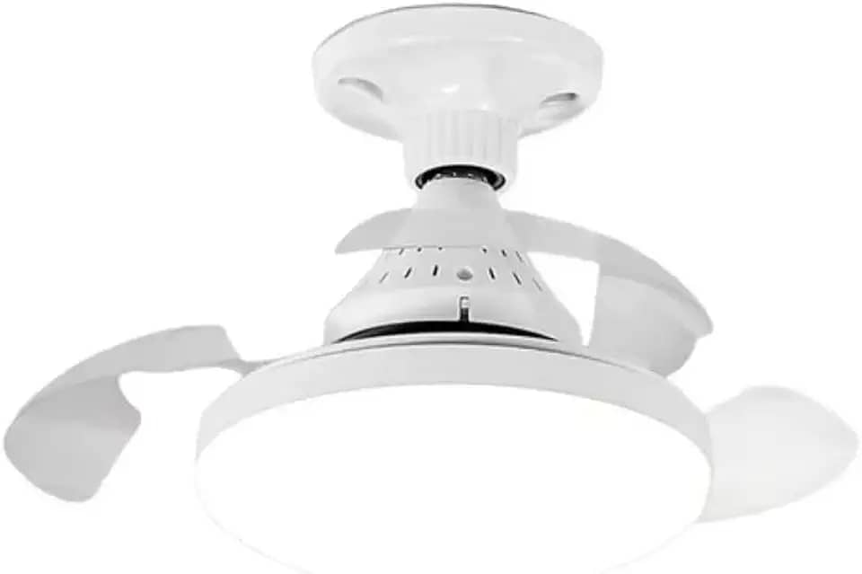 Ventilador Led Retrátil 3 Cores De Luz Silencioso Bivolt 50w