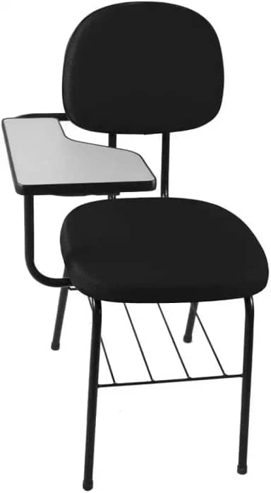 Cadeira Universitária Secretária com Porta Livros Ecoflex Preto