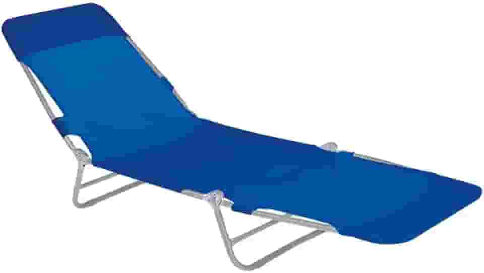 Mor - Cadeira Espreguiçadeira Aço Textilene Azul