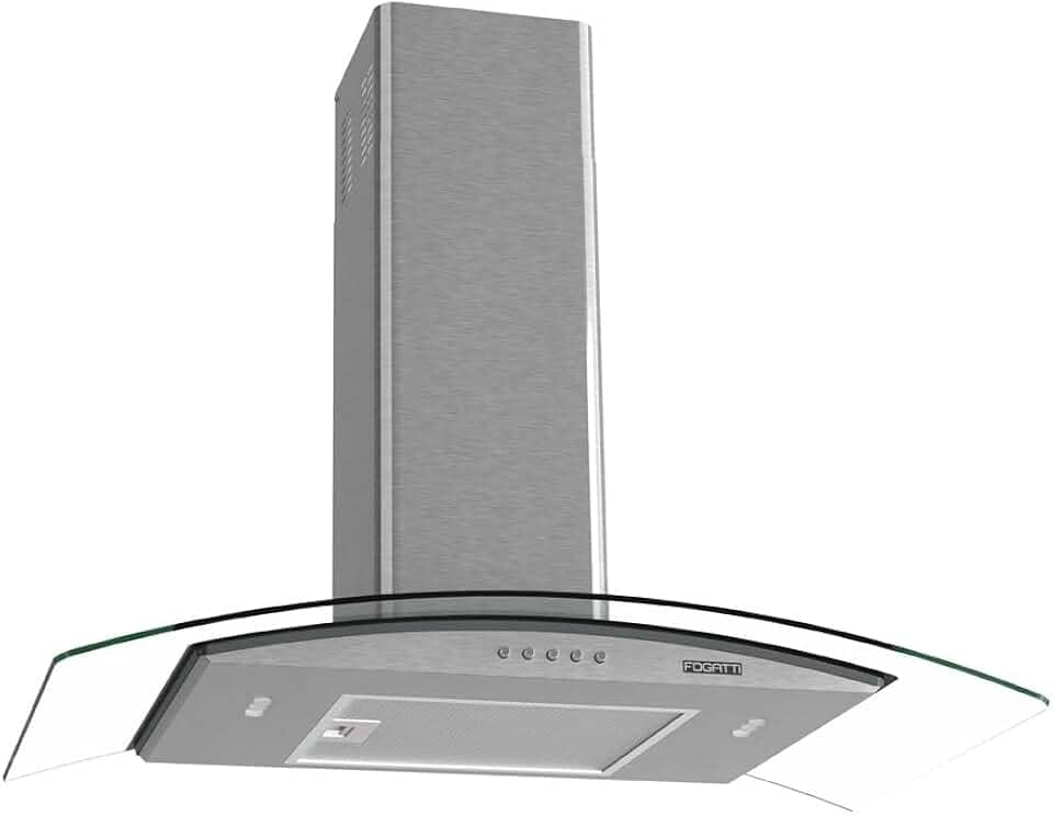 COIFA DE PAREDE 80CM VIDRO CURVO CLEAN FOGATTI KROMANOX 220V