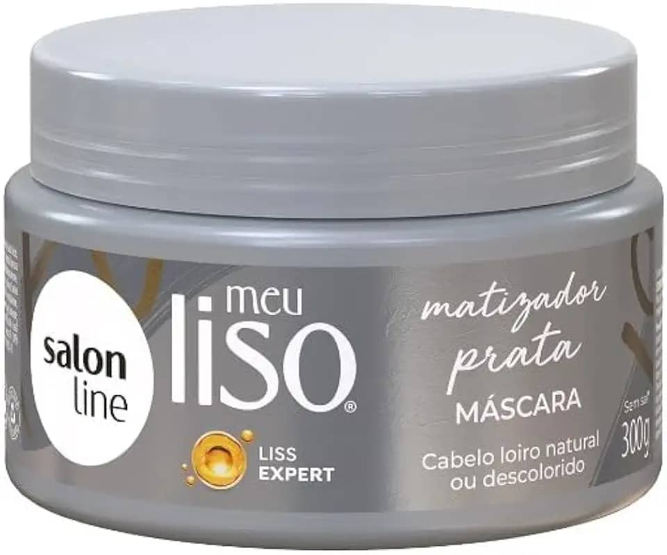 Salon Line, Máscara Matizadora, Meu Liso Prata, Vegano - Para Cabelos Lisos, 300g