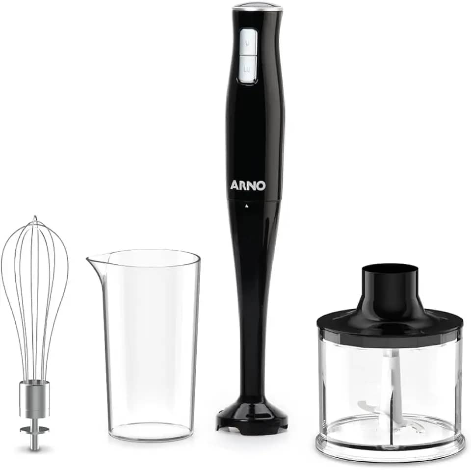 Mixer Arno TurboMix Pro 400W MX31, 3 em 1 com Processador de 600ml, Batedor para Claras e Copo Medidor de 500ml, Versátil, Potente e Prático, 110V