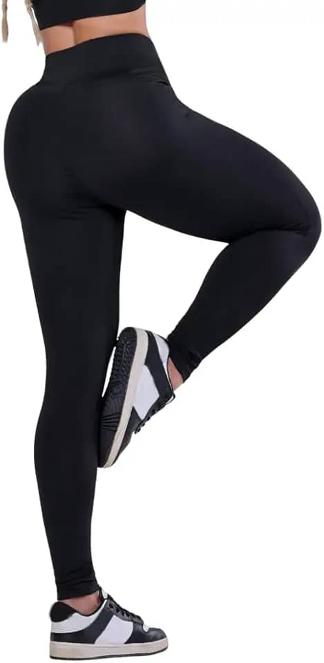 Calça Legging Feminina AQN SPORT Cintura Alta Fitness Grace Preta Zero Transparência para Academia Treino Caminhada