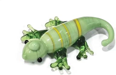 Ornazy 20 peças de enfeite de estatueta de lagarto de vidro fofo feito à mão em 3D para decoração de mesa de quarto de casa