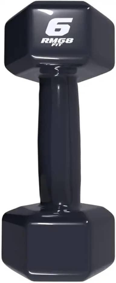 Rmg8 Fit - HALTER 6KG EMBORRACHADO SEXTAVADO PRETO