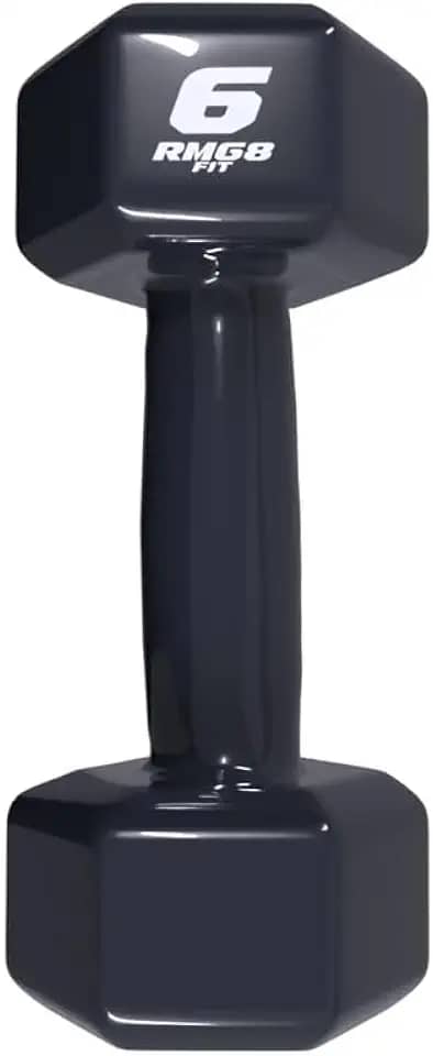 Rmg8 Fit - HALTER 6KG EMBORRACHADO SEXTAVADO PRETO