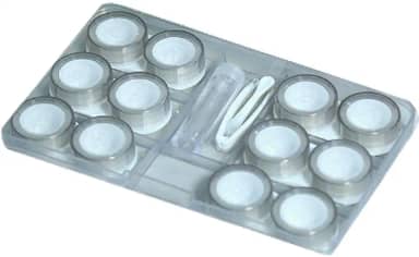 Estojo de lente de contato visível com vários compartimentos – Compacto, portátil para casa e viagens (cinza)