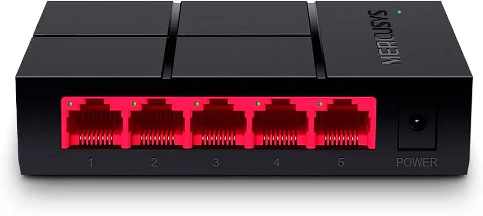 MERCUSYS MS105G - Switch Gigabit RJ45 de 5 portas, Ethernet LAN 10/100/1000 Mbps, Plug and Play, Switch de mesa, casa e escritório, pequeno, caixa de plástico