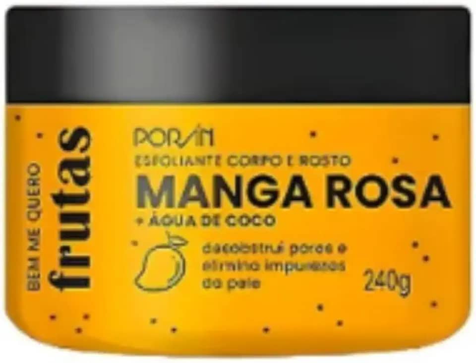 Esfoliante Corporal Facial Poran Manga Rosa 240g - Esfoliação Alta, Pele Macia e Renovada - PR220
