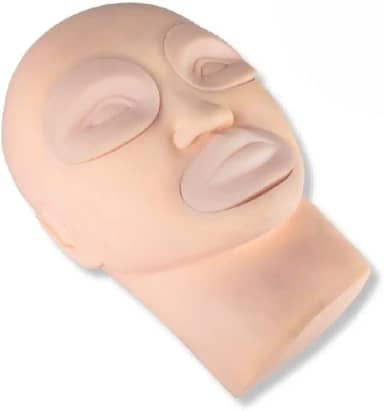 Extensão de Cilios, Kit Treino Cílios Make Cabeça Silicone + 5 Moldes Olhos Boca Boneca Manequim Curso MicropigmentaçãO