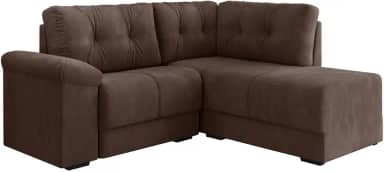 Sofá de Canto 5 Lugares Apolo Veludo Marrom