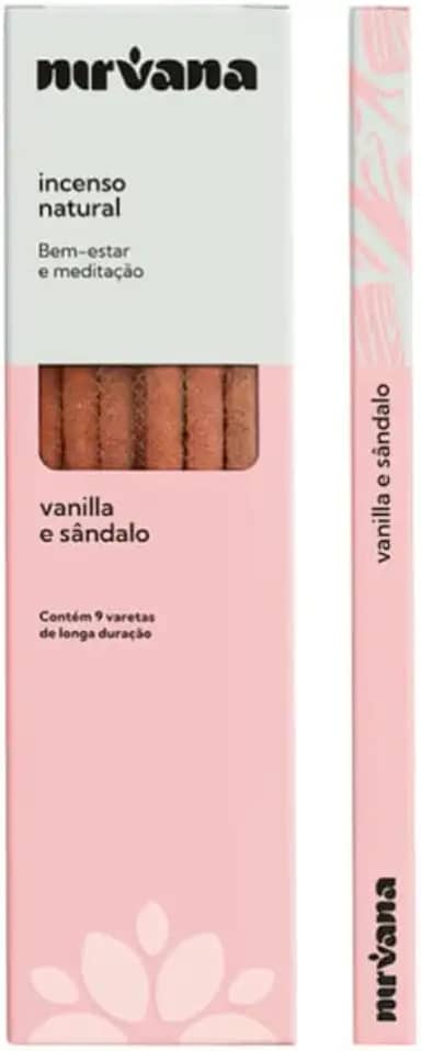 Incenso Nirvana Vanilla e Sândalo Natural C/9 Varetas