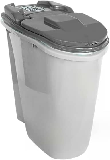 Pote Porta Ração e Grãos Dispenser 40 Litros 18 Kg Vedação Completa + Pá Dosadora (CINZA 40 LITROS - 18 kg)