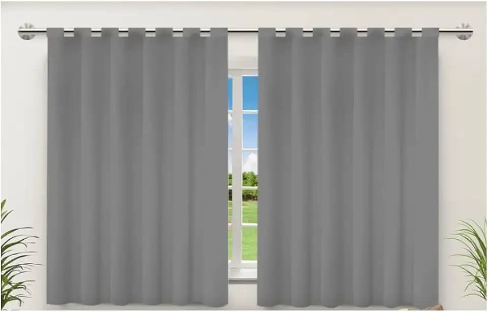 ' Cortina Blackout Para Sala Quarto Cozinha 200x140 cm Pelicula corta luz Alças para Varão, Cortina em PVC Antimofo Fácil Limpeza Cortina 2 metros por 1 metro e 40 centímetros (Não Acompanha Varão) '