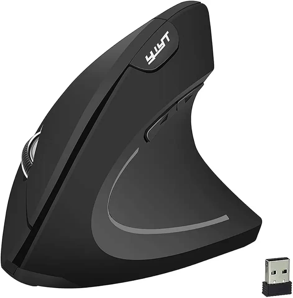 Fio Mouse Vertical Ergonômico Óptico 3 Níveis de DPI Ajustáveis/Plug and Play Preto