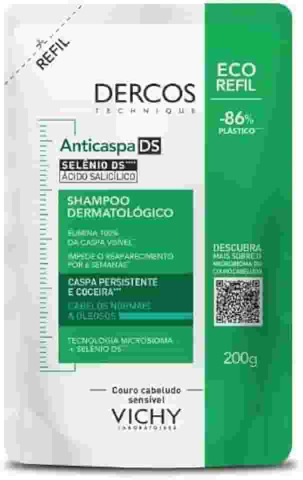 Vichy Dercos Shampoo Anticaspa Cabelos Secos Elimina 100% da Caspa Visível, Alivia Coceira e Irritação, Previne Reaparecimento por 6 Semanas com Selênio DS, 200ml