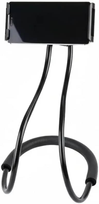 Suporte Articulado Flexível para Celular, Suporte de Pescoço Universal 360 Graus, Mãos Livres, Preto.