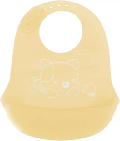 Babador Impermeável De Silicone Pega Cata Migalhas Ajustável Rosa