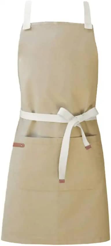 Genérico, Avental Bege Caqui Algodao Restaurante Cafeteria Bar Vegano