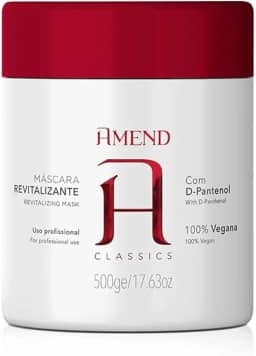 Máscara Capilar Revitalizante Com D´pantenol Amend Tradicional, 500g, Hidrata E Fortalece A Fibra Capilar Danificada Por Químicas, Proporciona Maciez