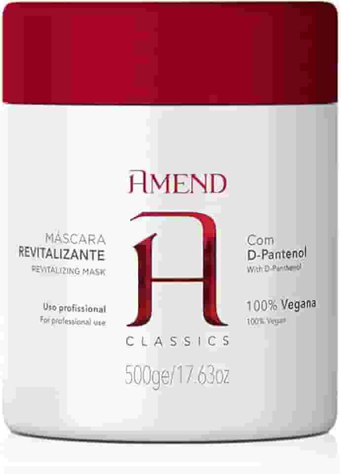 Máscara Capilar Revitalizante Com D´pantenol Amend Tradicional, 500g, Hidrata E Fortalece A Fibra Capilar Danificada Por Químicas, Proporciona Maciez