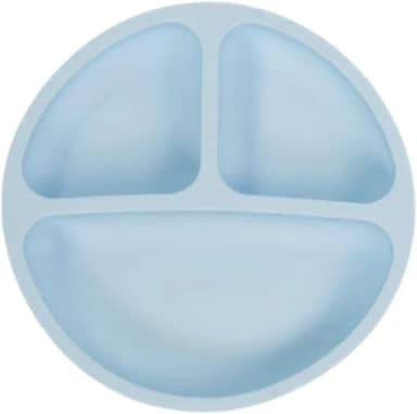 Prato de Silicone com Ventosa para Bebê Antiderrapante Seguro Livre de BPA Introdução Alimentar | Pippo (Azul)