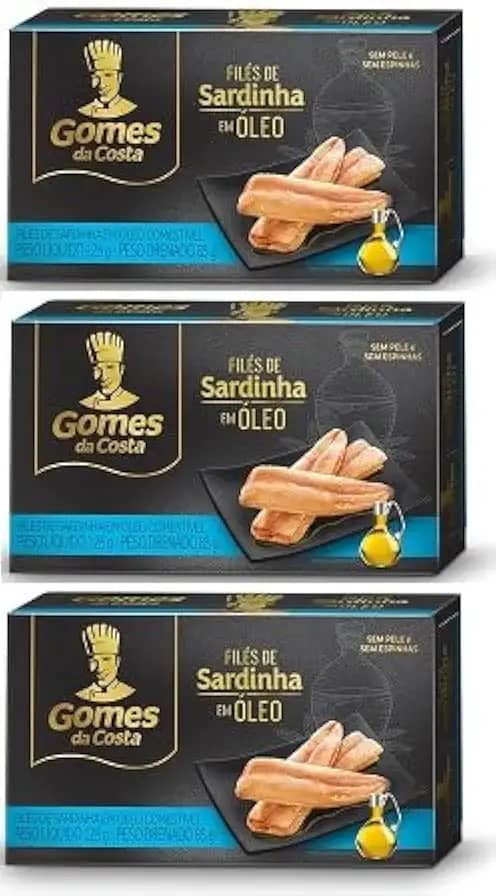 Kit + 3 Filés De Sardinha Em Óleo Comestível 125Gr