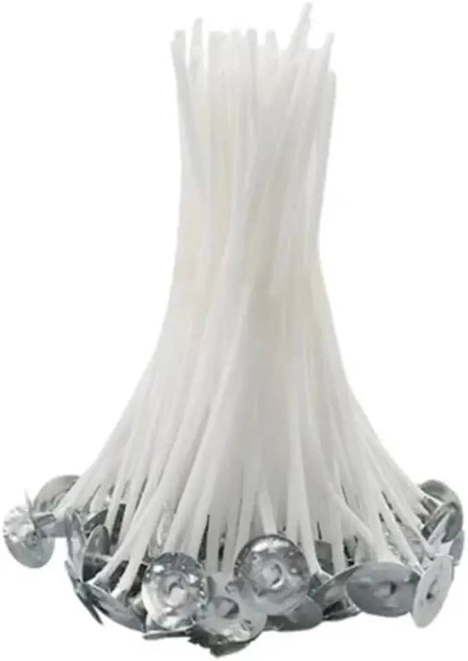 Kit 100 Pavios de Algodão Branco 20cm 2,5mm para Velas Artesanais Queima Forte e Estável