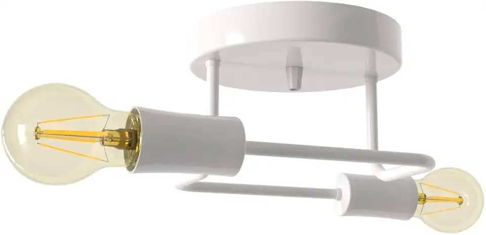 Lustre Luminria Sputnik Aranha 2 Braços Quarto Sala Cozinha (Branco)